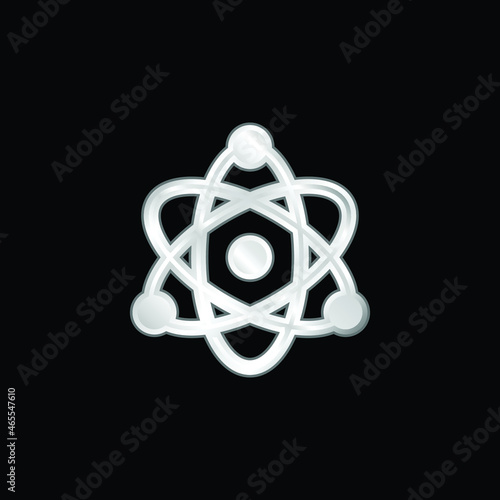 Atom silver plated metallic icon