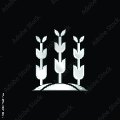 Agriculture silver plated metallic icon