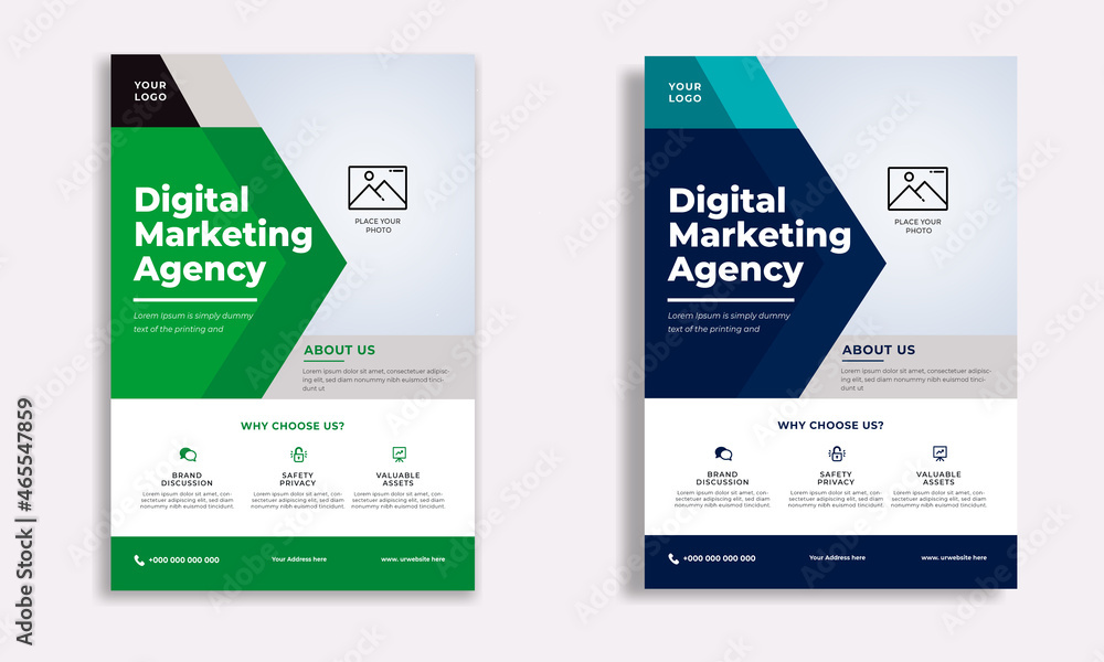 digital marketing agency corporate flyer design template. A4 size print ...