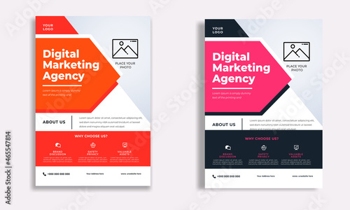 digital marketing agency corporate flyer design template. A4 size print ready flyer 