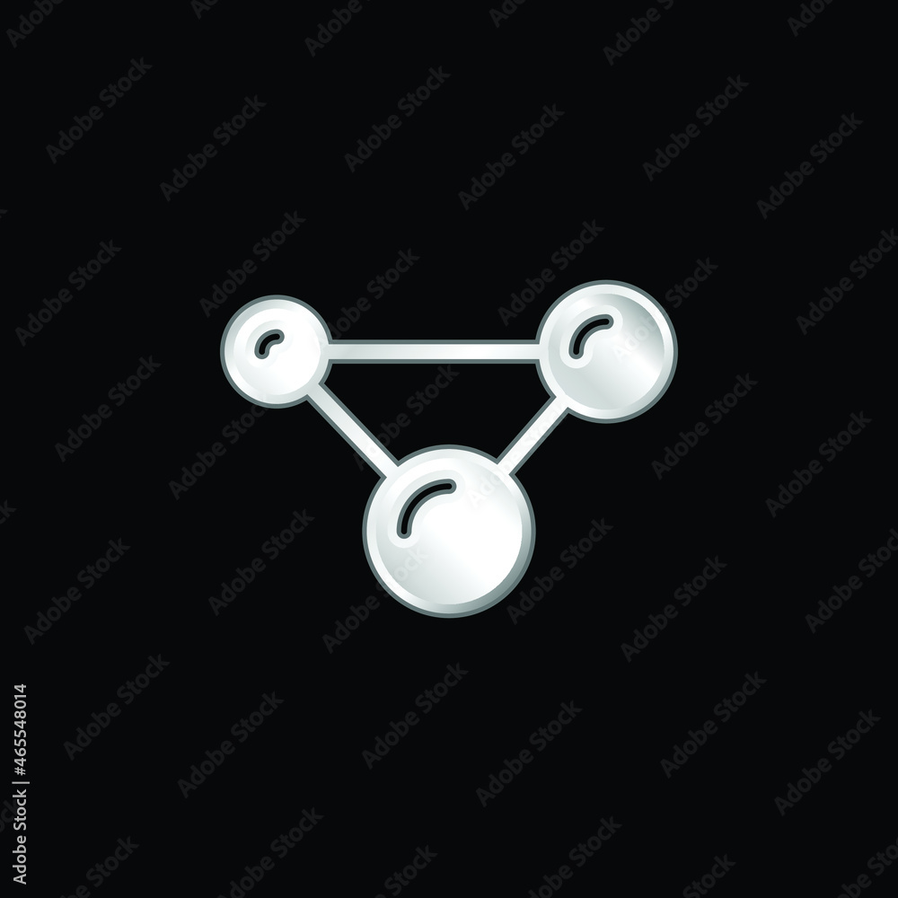 Atoms silver plated metallic icon Atoms silver plated metallic icon