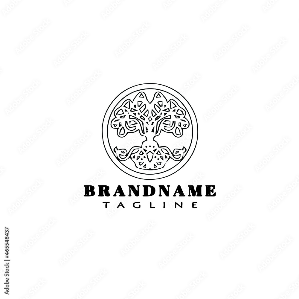 tree with roots logo cartoon icon design unique black isolated vector illustration tree with roots logo cartoon icon design unique black isolated vector illustration