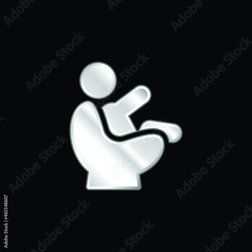 Baby silver plated metallic icon