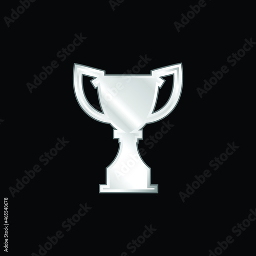 Award Trophy Silhouette silver plated metallic icon