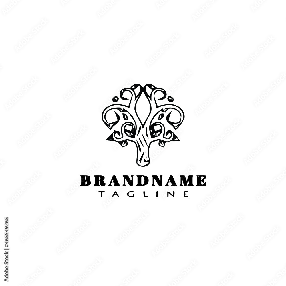 tree with roots logo cartoon icon creative template black isolated vector illustration tree with roots logo cartoon icon creative template black isolated vector illustration