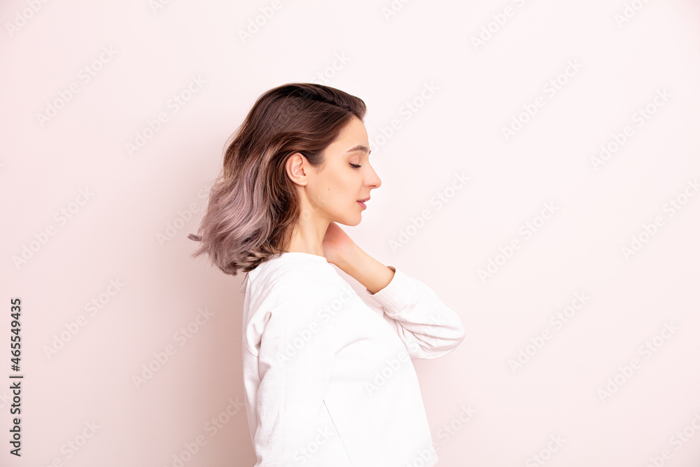 Portrait of a young girl model beautiful and natural with emotions in the studio Portrait of a young girl model beautiful and natural with emotions in the studio