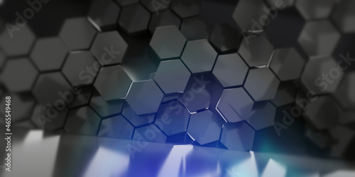 dark hexagonal background w...