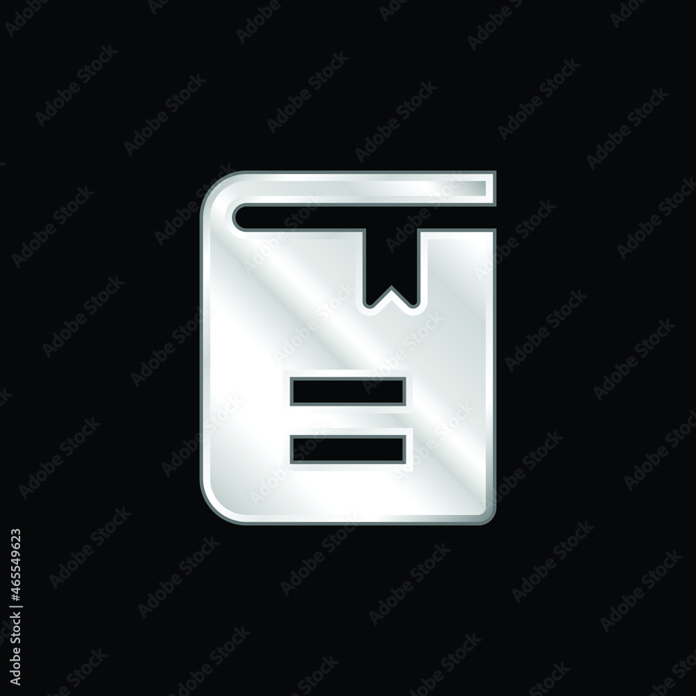 Book silver plated metallic icon Book silver plated metallic icon