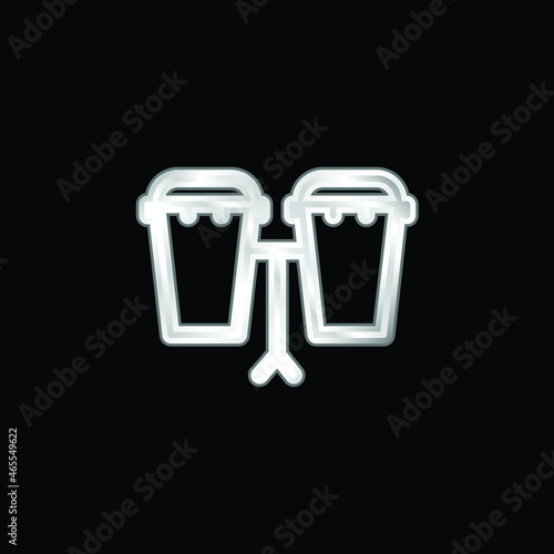 Bongos silver plated metallic icon