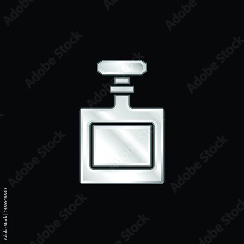 Bottle silver plated metallic icon