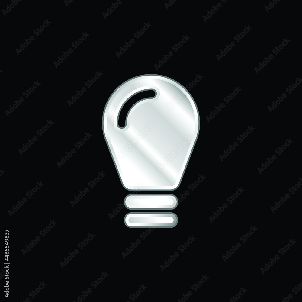 Black Lightbulb silver plated metallic icon Black Lightbulb silver plated metallic icon