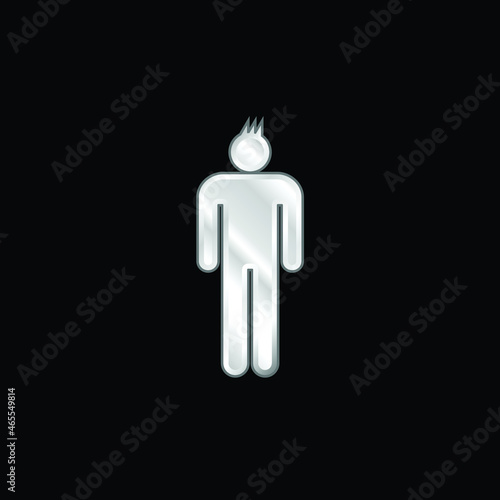 Boy silver plated metallic icon