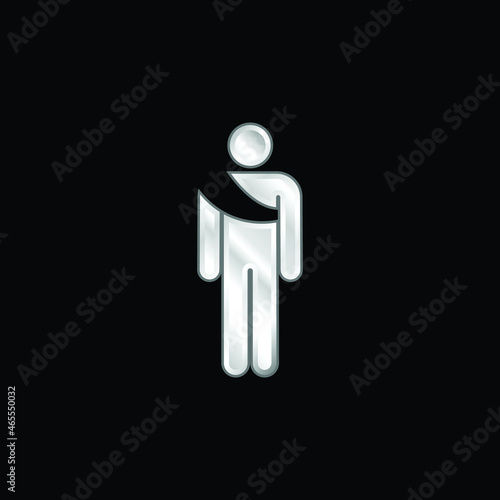 Accident silver plated metallic icon