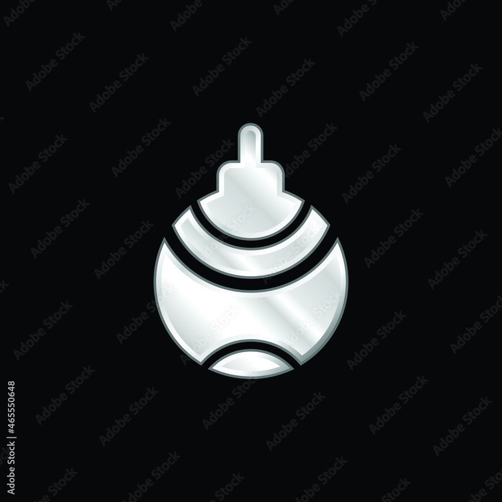 Bauble silver plated metallic icon Bauble silver plated metallic icon