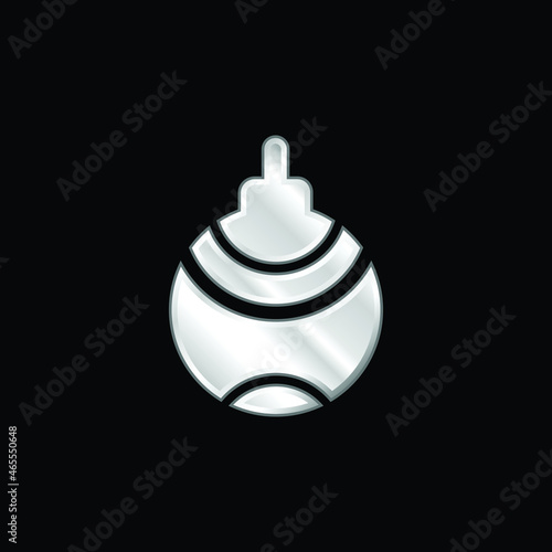 Bauble silver plated metallic icon