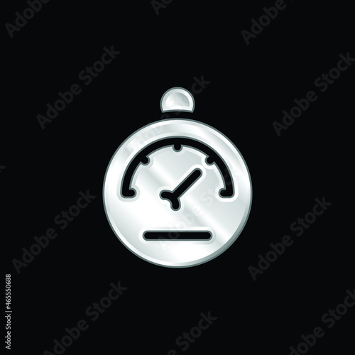 Barometer silver plated metallic icon