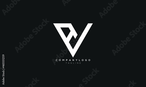 AV, VA, Abstract initial monogram letter alphabet logo design