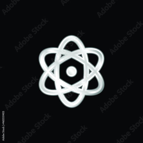 Atomic silver plated metallic icon
