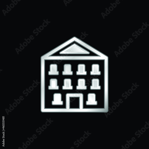 Appartment silver plated metallic icon