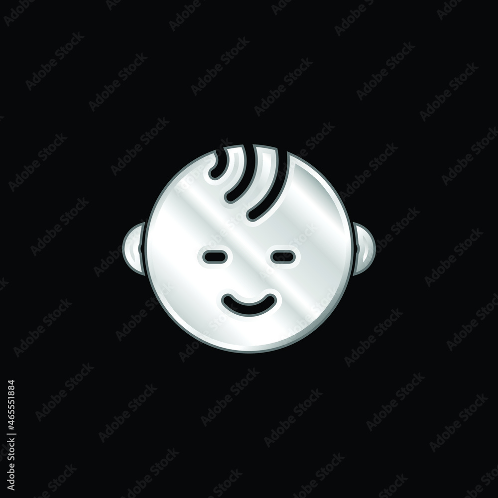 Fototapeta premium Baby silver plated metallic icon