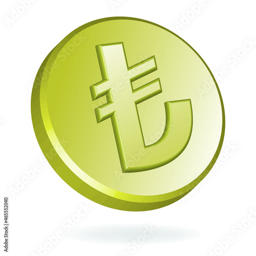 turkish lira coin, vector illustration 