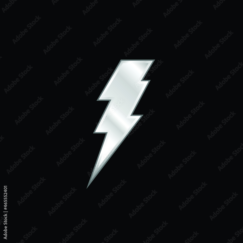 Bolt silver plated metallic icon Bolt silver plated metallic icon