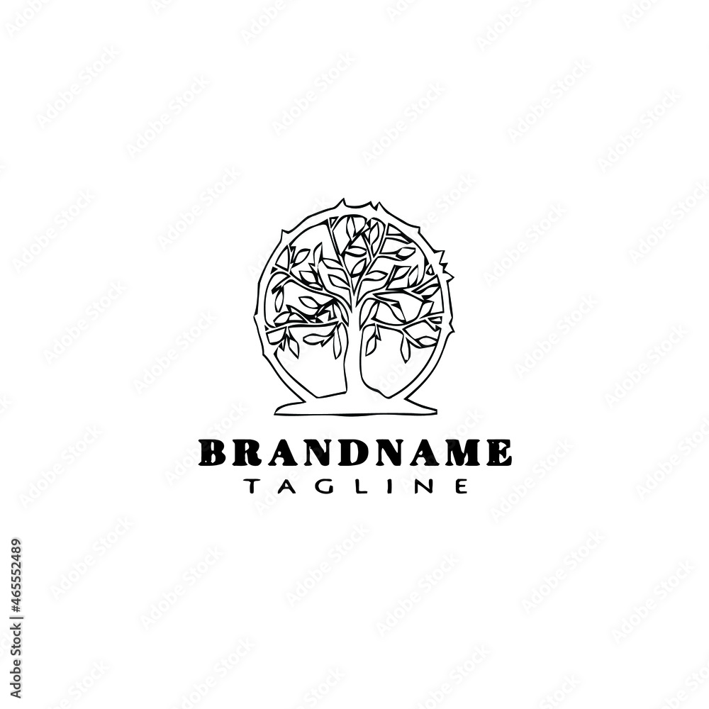 tree with roots logo cartoon icon template black isolated vector illustration tree with roots logo cartoon icon template black isolated vector illustration