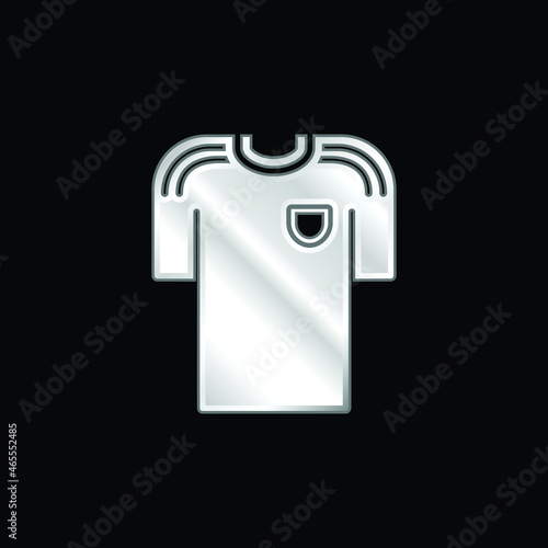 Black T Shirt Of A Soccer Player silver plated metallic icon