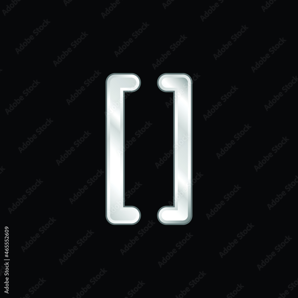 Brackets Grouping Symbol silver plated metallic icon Brackets Grouping Symbol silver plated metallic icon