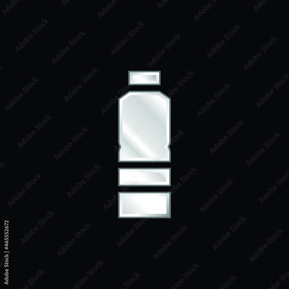 Bottle silver plated metallic icon Bottle silver plated metallic icon