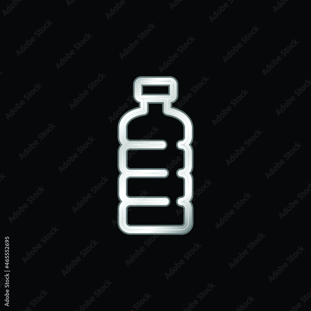 Bottle Of Water silver plated metallic icon Bottle Of Water silver plated metallic icon