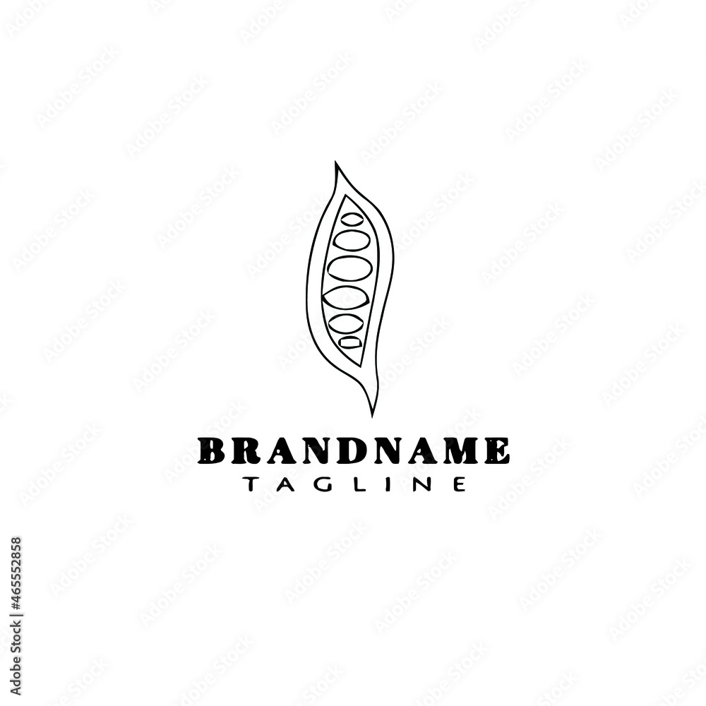 Obraz premium cute cereal plant logo cartoon icon design template black isolated vector illustration