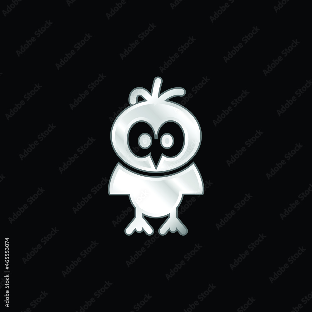 Bird silver plated metallic icon Bird silver plated metallic icon