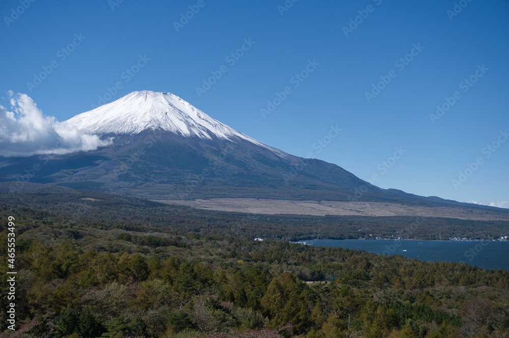 富士山, 山, 湖, 風景, 自然, 空, 山, 雪