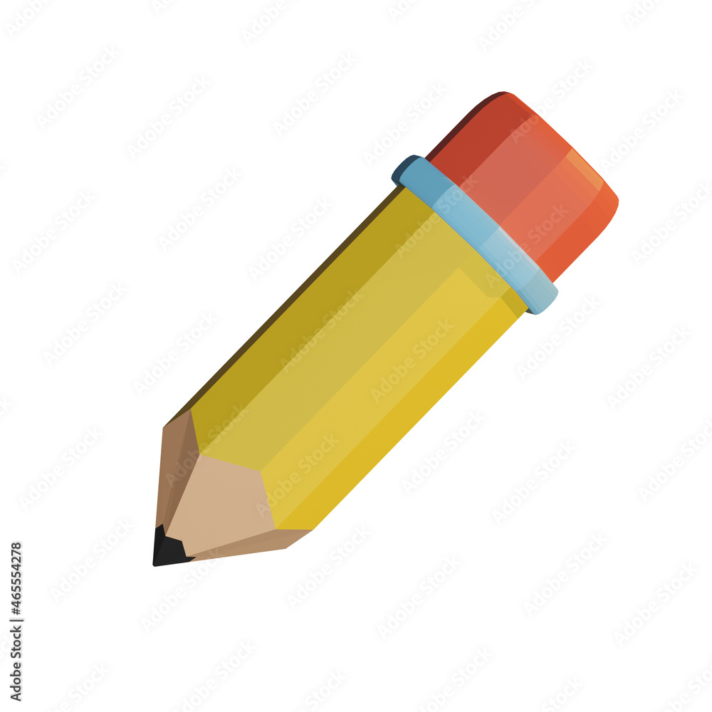 3d rendering of pencil icon illustration with school or back to school theme 3d rendering of pencil icon illustration with school or back to school theme