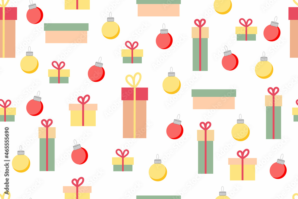 Gift boxes seamless pattern, wrapping paper design for Christmas and New Year gifts