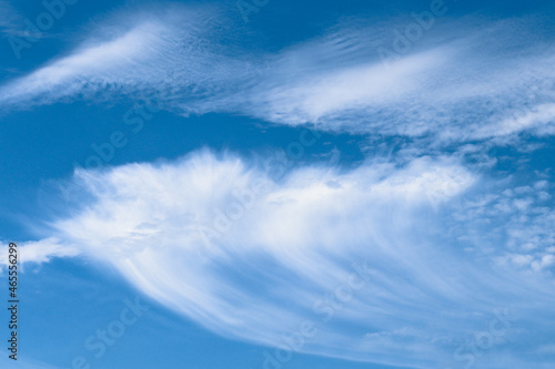 Cirrus Virga cloud on blue sky