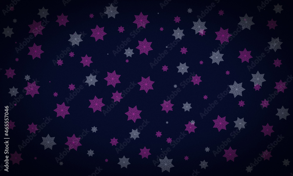 blue background with different snowflakes in size and color