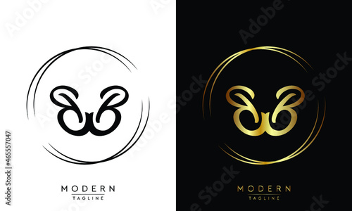 simple elegant bb minimal logo design vector creative template
