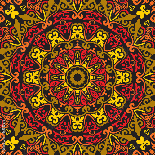 Seamless floral pattern. Ethnic Style Colorful ornamental decoration for different purposes.