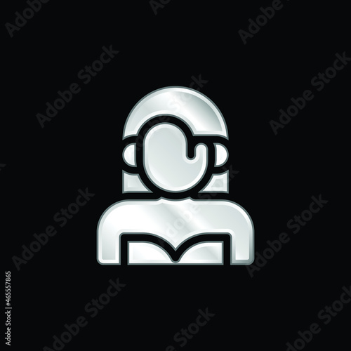 Actress silver plated metallic icon