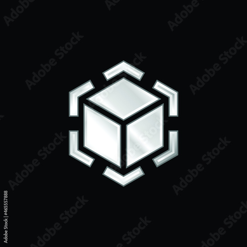 3d Modeling silver plated metallic icon