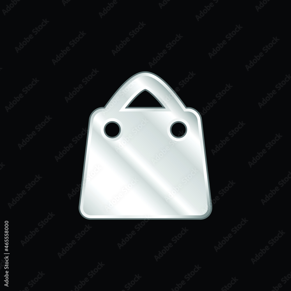 Bag silver plated metallic icon Bag silver plated metallic icon
