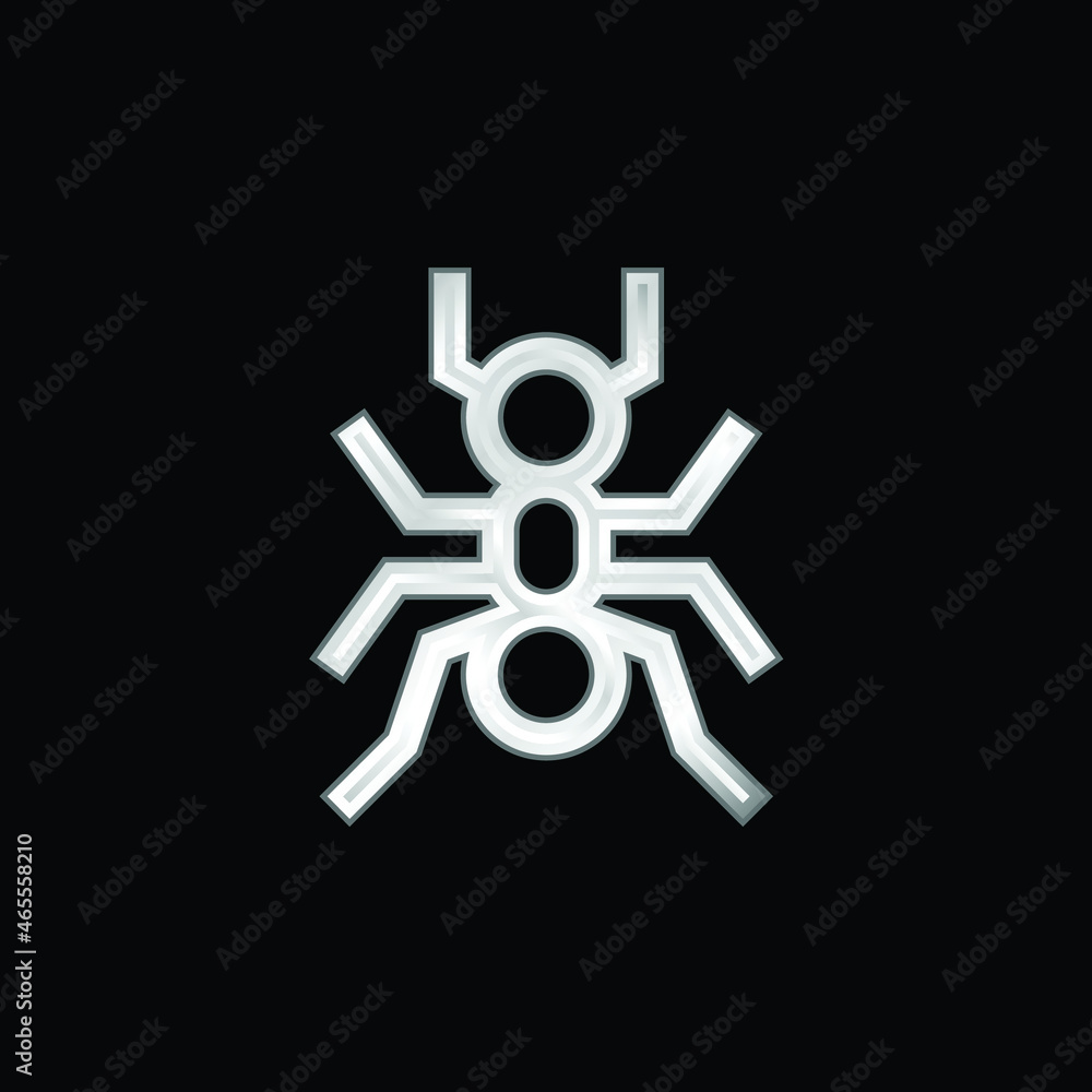 Obraz premium Ant silver plated metallic icon