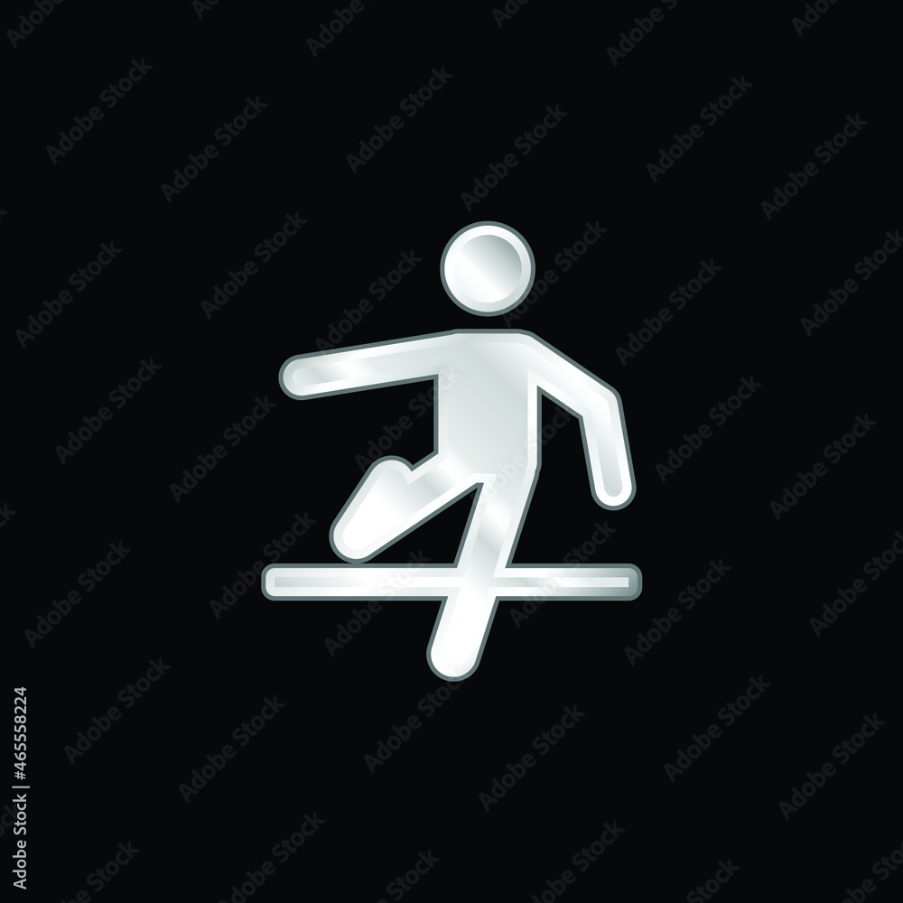 Athlete silver plated metallic icon
