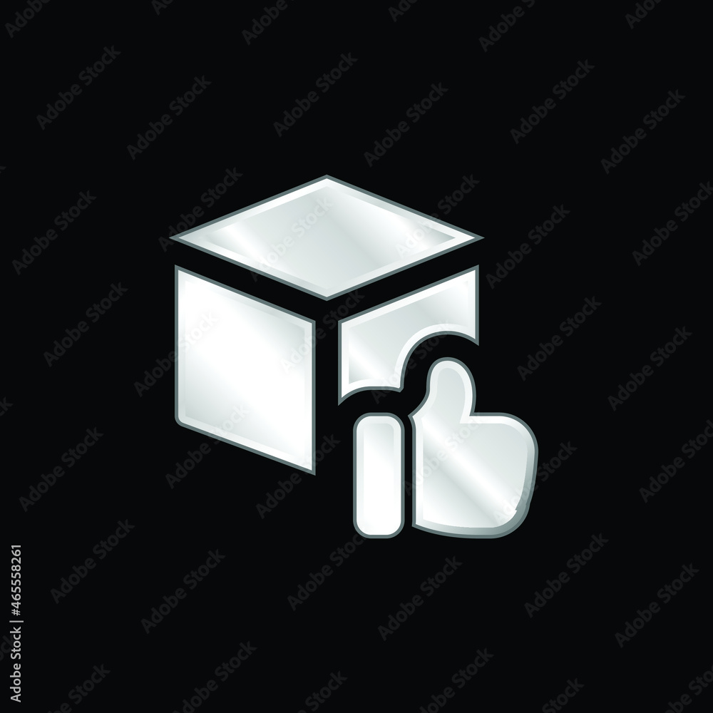 Approved silver plated metallic icon Approved silver plated metallic icon