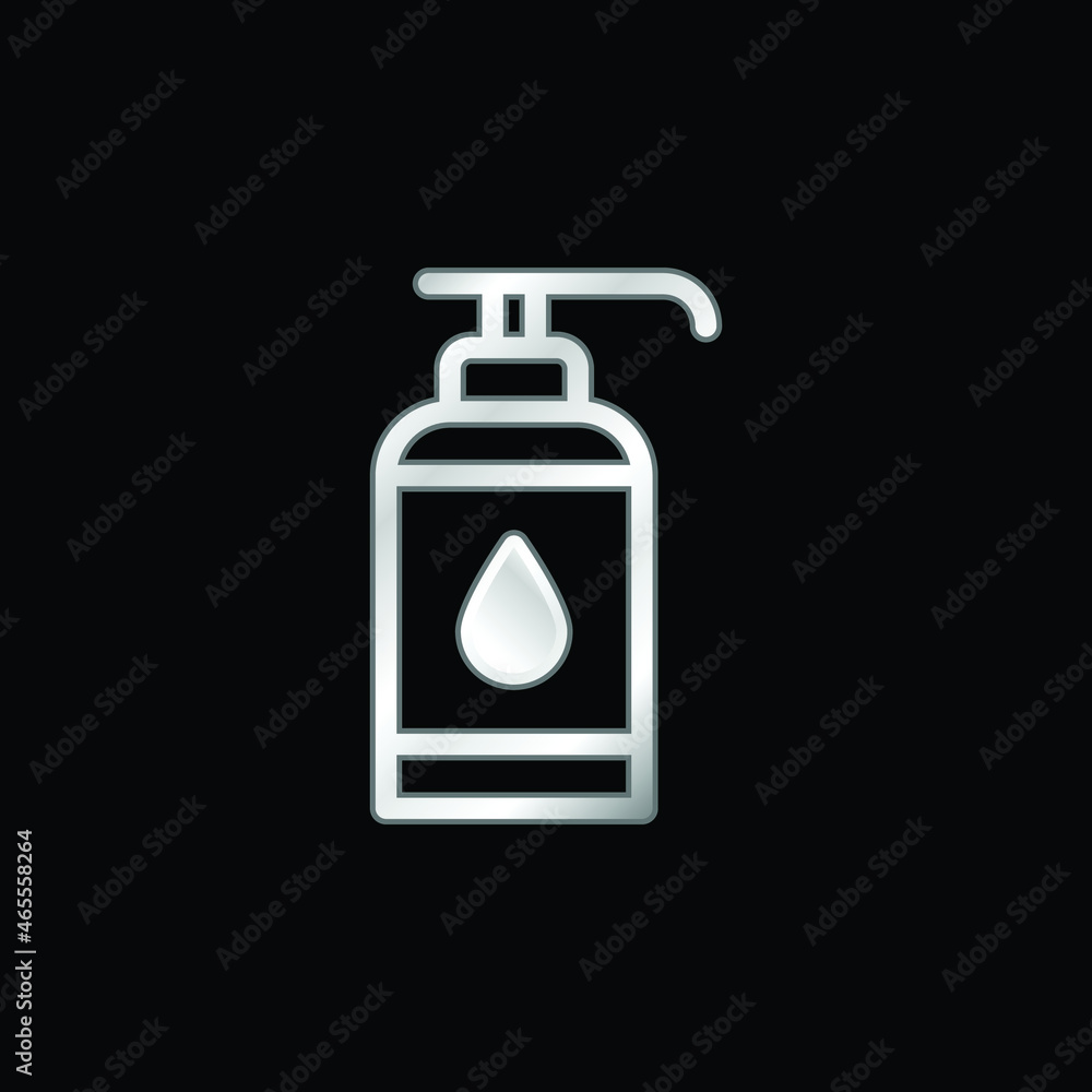 Antiseptic silver plated metallic icon Antiseptic silver plated metallic icon