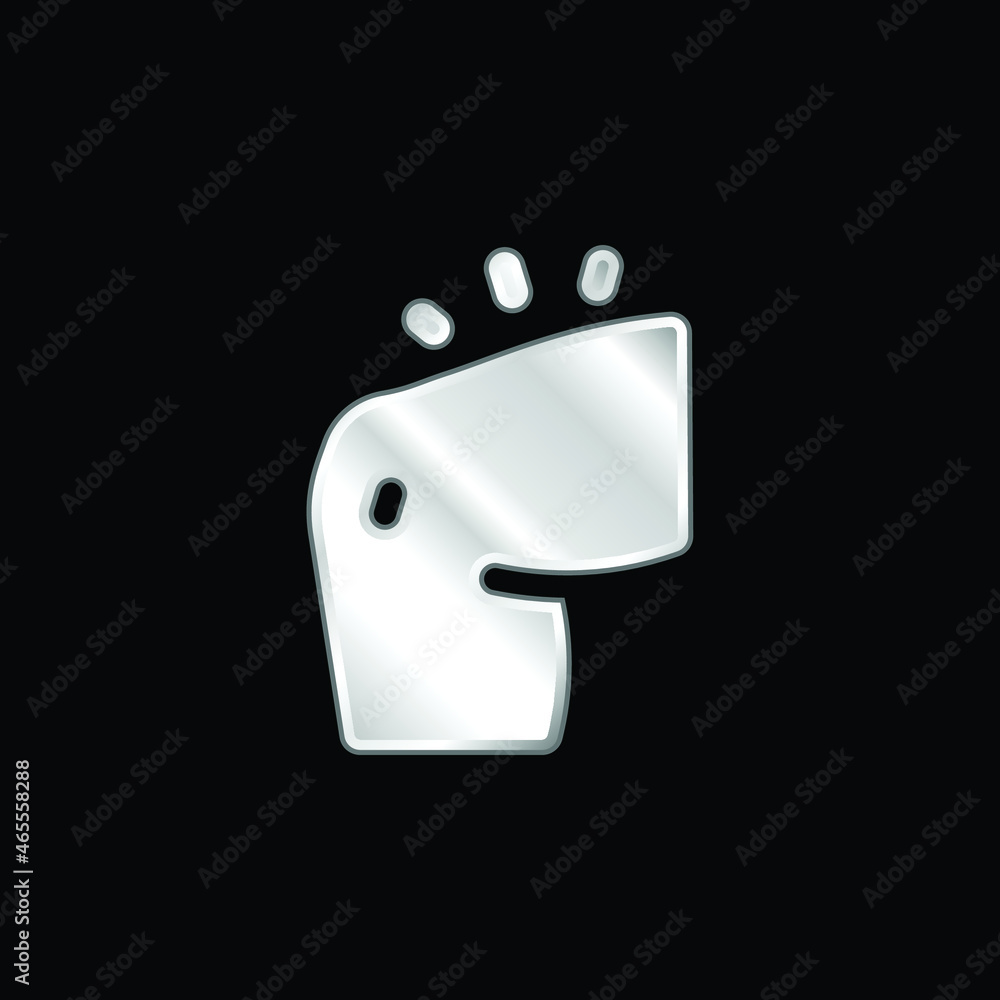 Arm silver plated metallic icon Arm silver plated metallic icon
