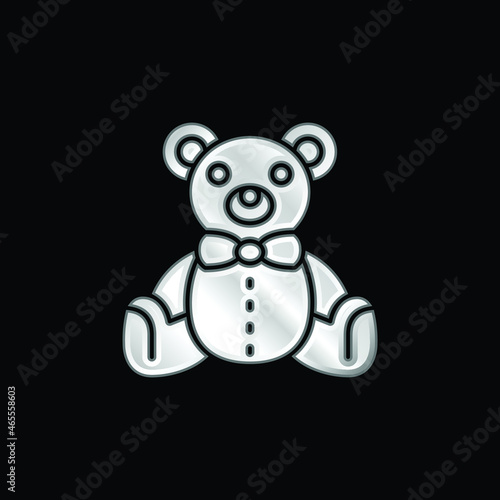 Bear silver plated metallic icon © LIGHTFIELD STUDIOS