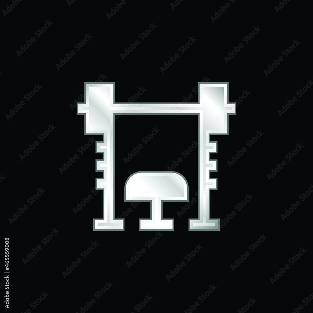 Fototapeta premium Bench silver plated metallic icon